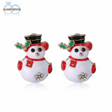 SUSENSTONE Christmas Fashionable Joker Snowman Stud Earrings
