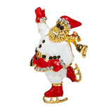 2017 Christmas Santa Brooch Xmas Party Charm Gold Rhinestone Crystal Shine Santa Claus Brooch Pin Jewelry #45